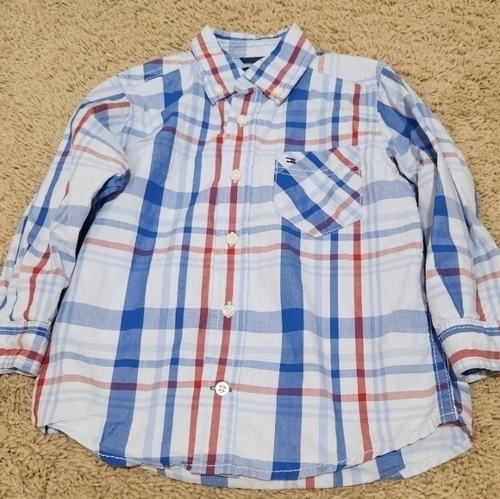 Tommy Hilfiger Shirt Boys Plaid 2T Long Sleeve Western‎ Rodeo Cowboy Preppy